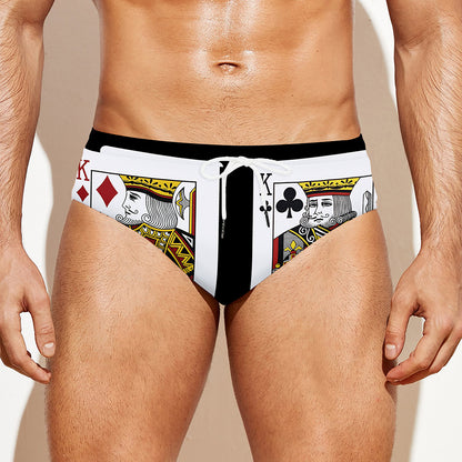 Four Kings Playing Cards Print Men's Swim Briefs