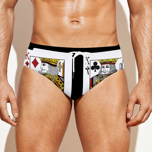 Four Kings Playing Cards Print Men's Swim Briefs
