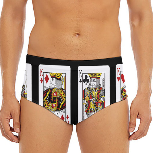 Four Kings Playing Cards Print Men's Triangle Swim Briefs