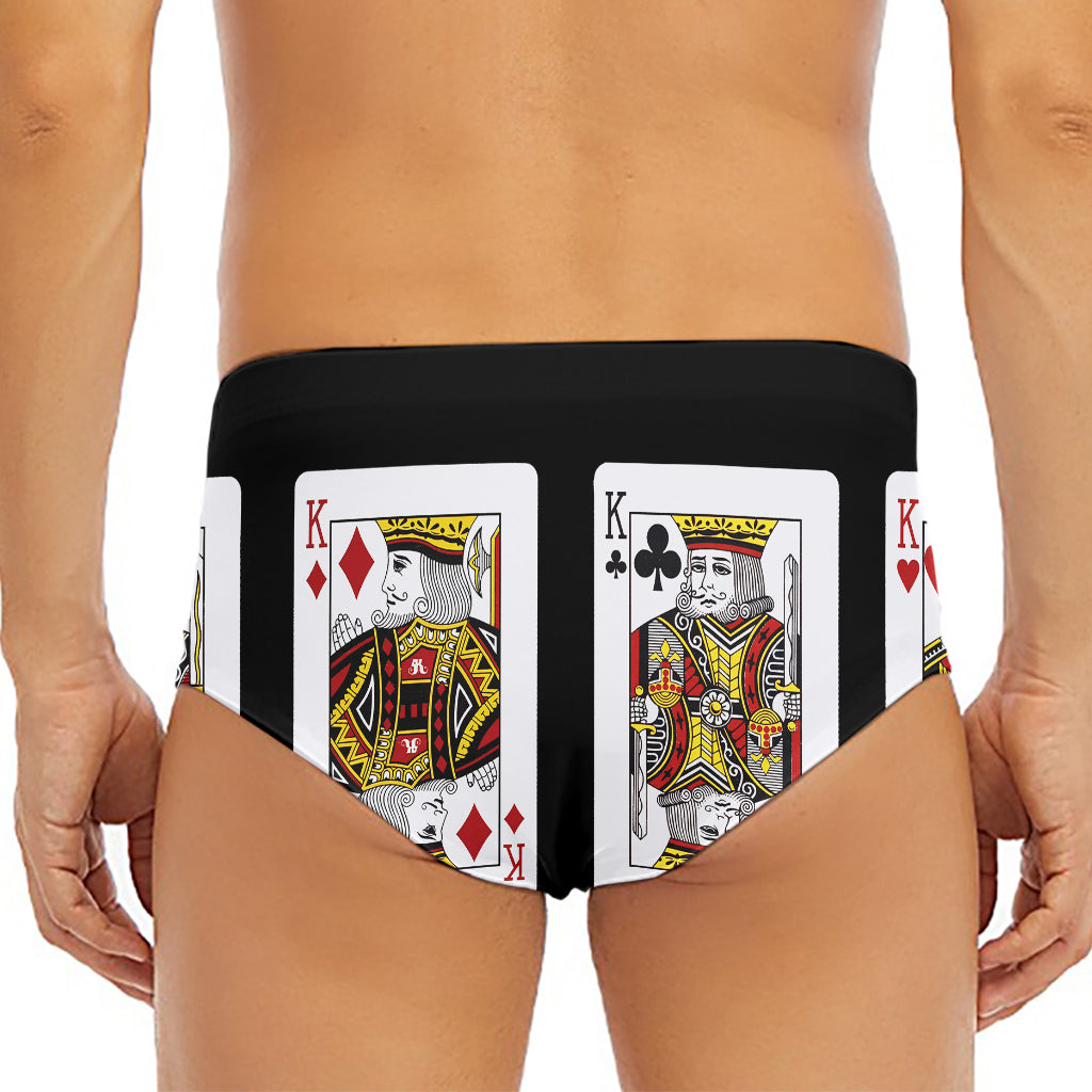 Four Kings Playing Cards Print Men's Triangle Swim Briefs