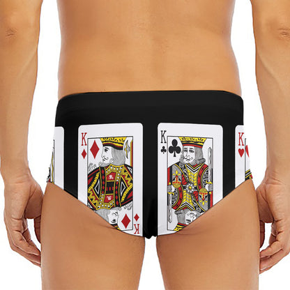 Four Kings Playing Cards Print Men's Triangle Swim Briefs
