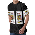 Four Kings Playing Cards Print Men's Velvet T-Shirt