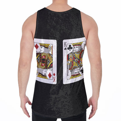 Four Kings Playing Cards Print Men's Velvet Tank Top