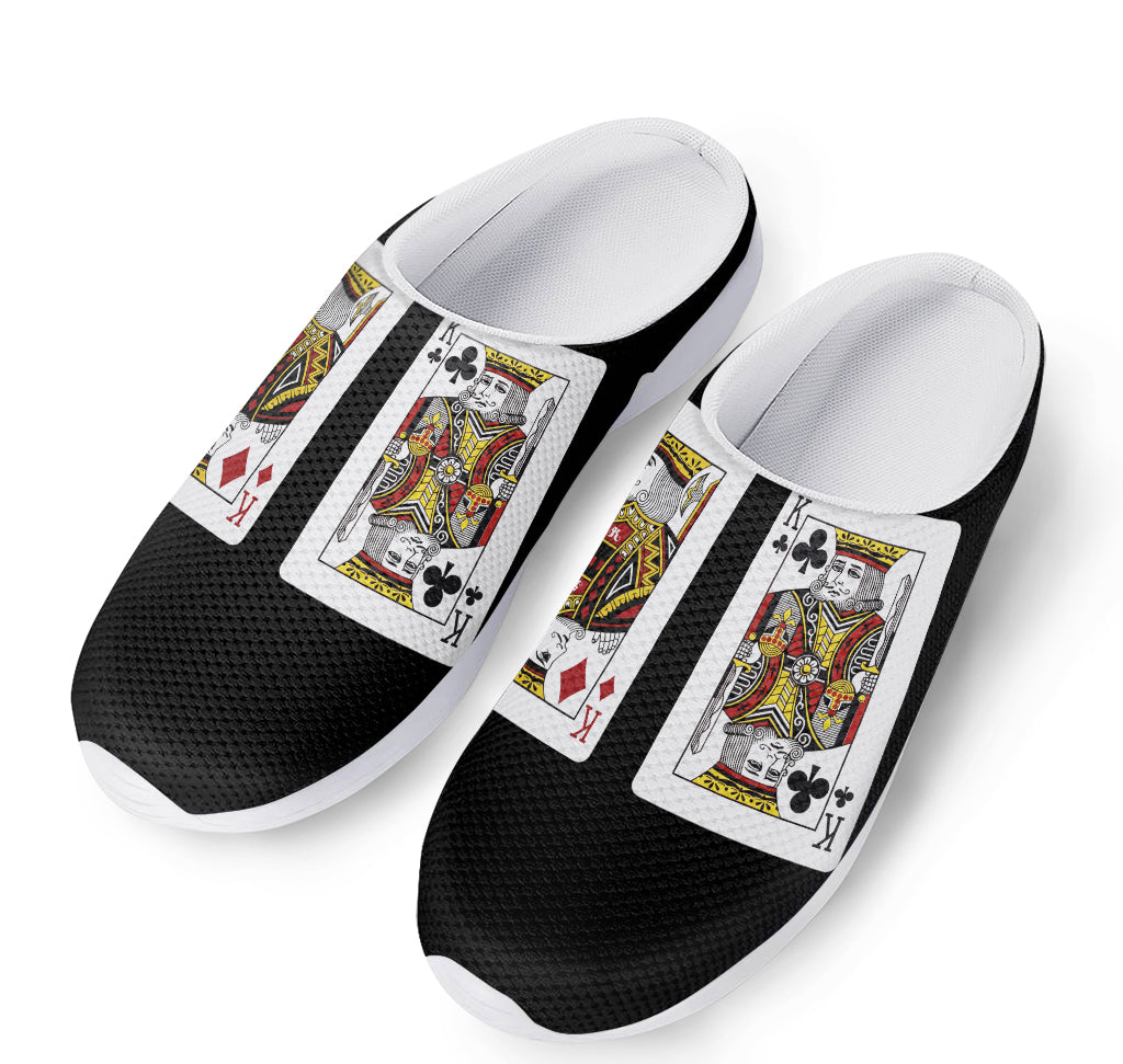 Four Kings Playing Cards Print Mesh Casual Shoes