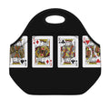 Four Kings Playing Cards Print Neoprene Lunch Bag