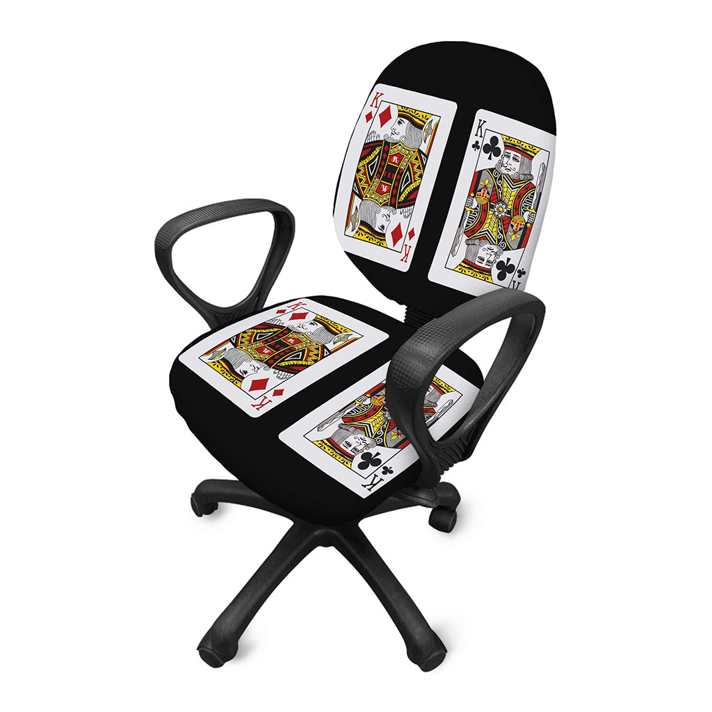 Four Kings Playing Cards Print Office Chair Cover