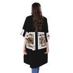 Four Kings Playing Cards Print Open Front Beach Cover Up