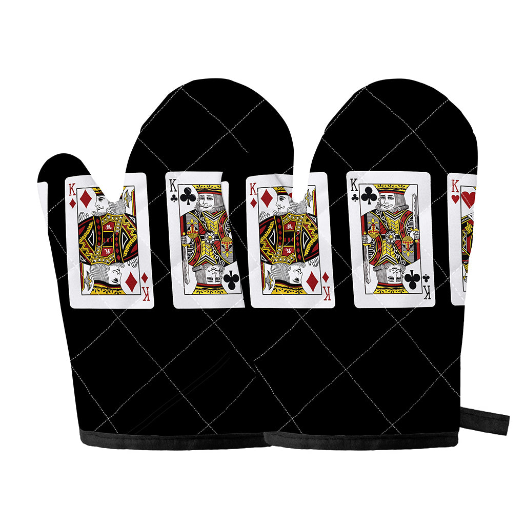 Four Kings Playing Cards Print Oven Mitts
