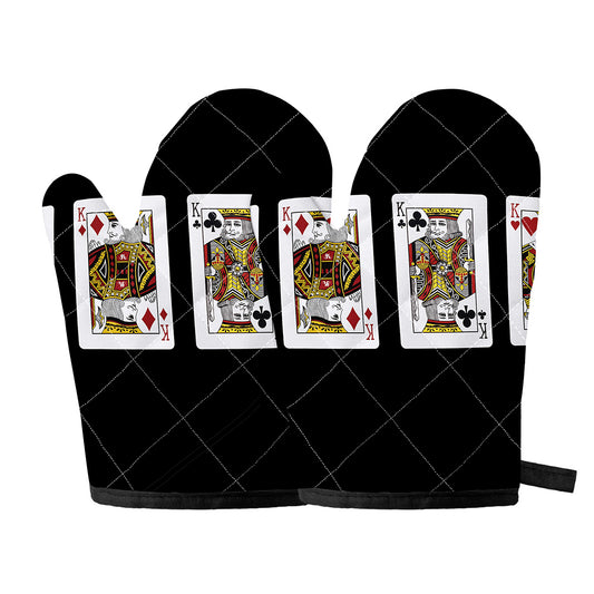 Four Kings Playing Cards Print Oven Mitts