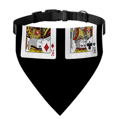 Four Kings Playing Cards Print Over The Collar Dog Bandana