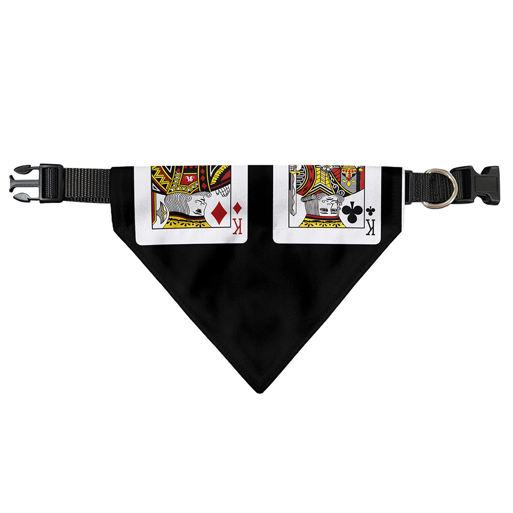 Four Kings Playing Cards Print Over The Collar Dog Bandana