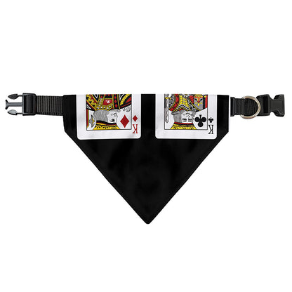 Four Kings Playing Cards Print Over The Collar Dog Bandana