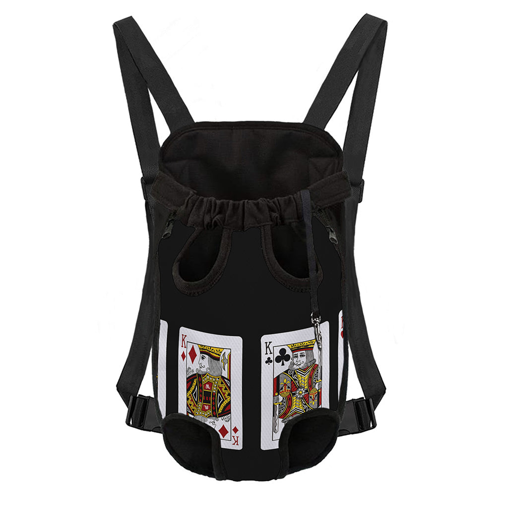 Four Kings Playing Cards Print Pet Carrier Backpack