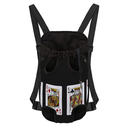 Four Kings Playing Cards Print Pet Carrier Backpack