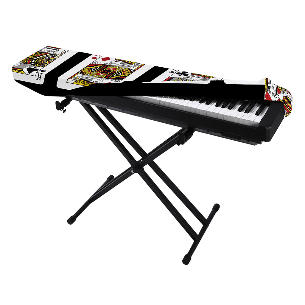 Four Kings Playing Cards Print Piano Keyboard Cover
