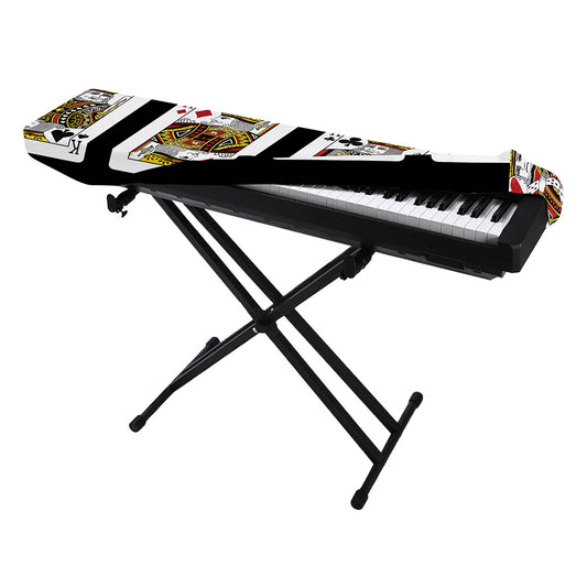 Four Kings Playing Cards Print Piano Keyboard Cover