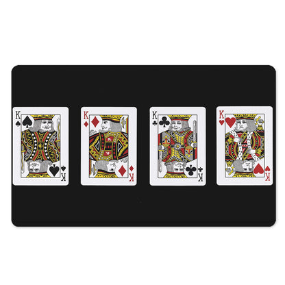 Four Kings Playing Cards Print Polyester Doormat
