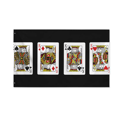 Four Kings Playing Cards Print Polyester Flag
