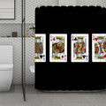 Four Kings Playing Cards Print Polyester Shower Curtain