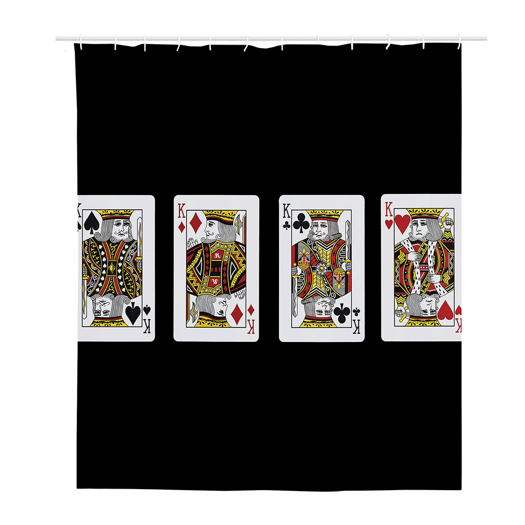 Four Kings Playing Cards Print Polyester Shower Curtain