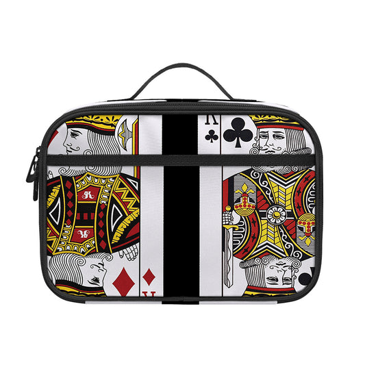 Four Kings Playing Cards Print Portable Lunch Bag