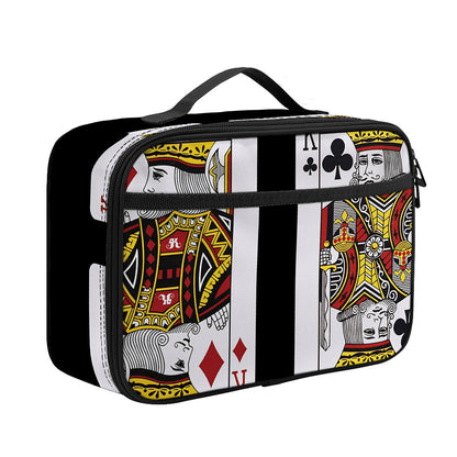 Four Kings Playing Cards Print Portable Lunch Bag