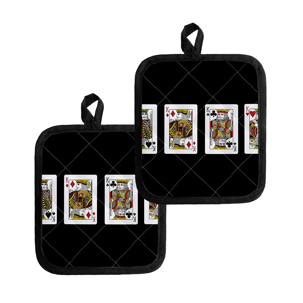 Four Kings Playing Cards Print Pot Holders