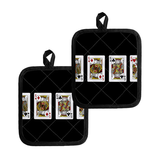 Four Kings Playing Cards Print Pot Holders