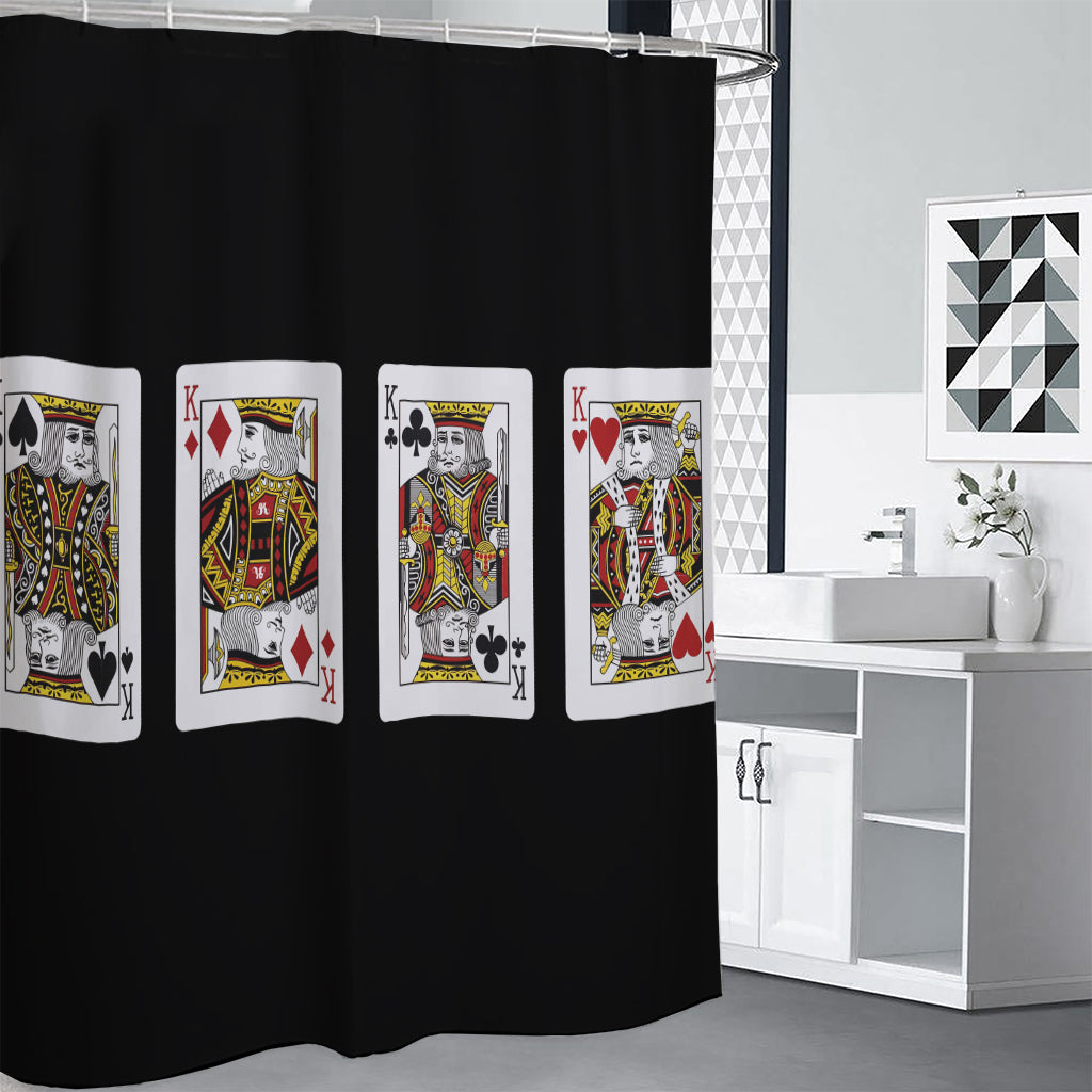 Four Kings Playing Cards Print Premium Shower Curtain