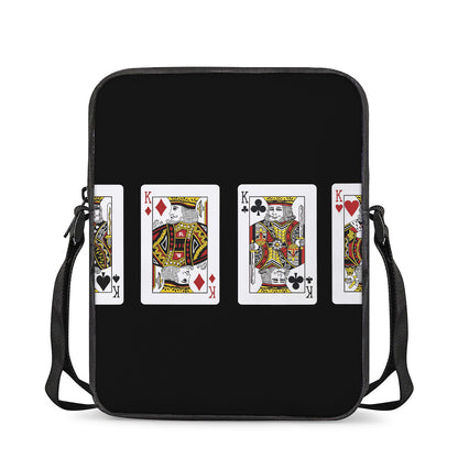 Four Kings Playing Cards Print Rectangular Crossbody Bag