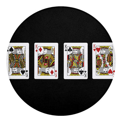 Four Kings Playing Cards Print Round Blanket