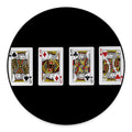 Four Kings Playing Cards Print Round Floor Mat