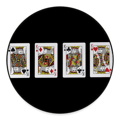 Four Kings Playing Cards Print Round Floor Mat