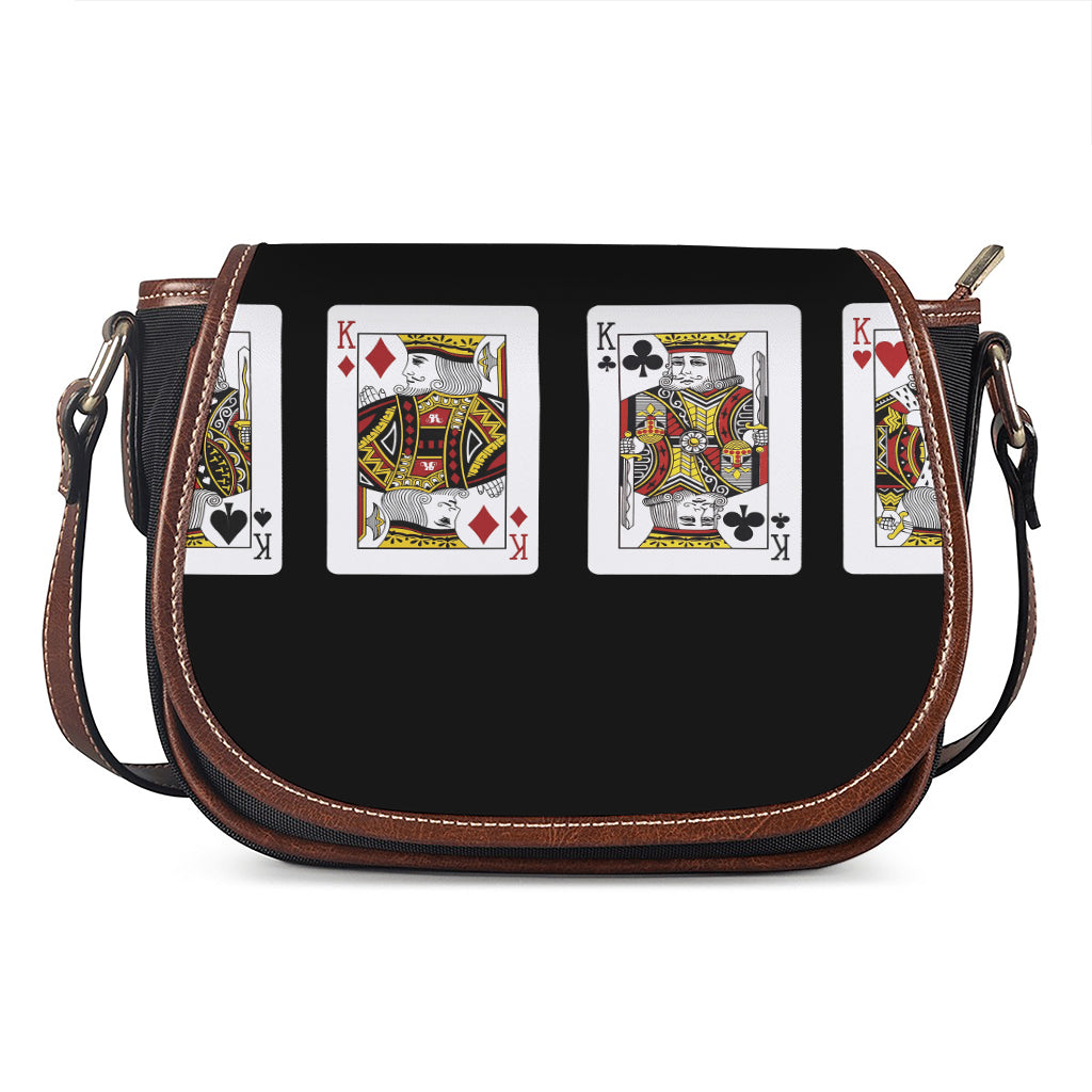 Four Kings Playing Cards Print Saddle Bag