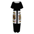 Four Kings Playing Cards Print Short Sleeve Long Nightdress