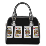 Four Kings Playing Cards Print Shoulder Handbag