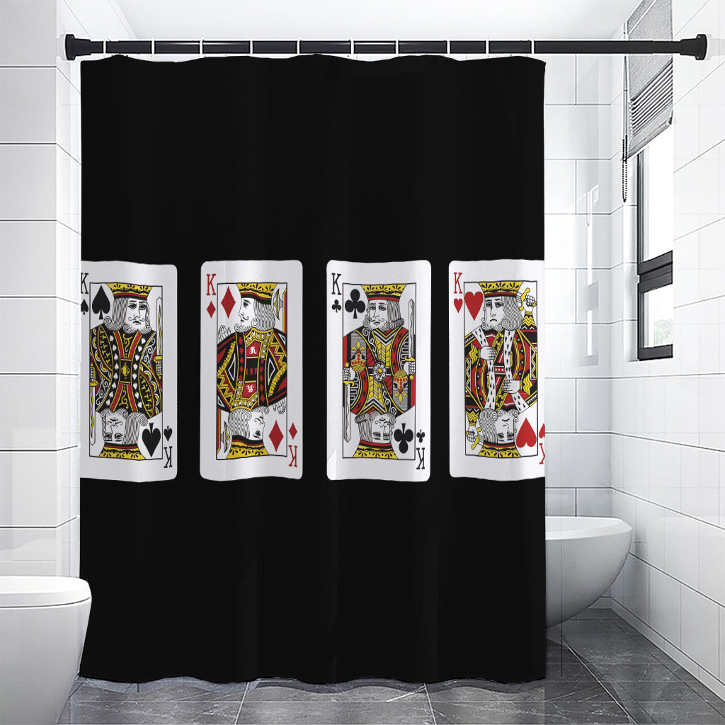 Four Kings Playing Cards Print Shower Curtain