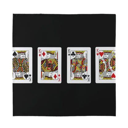 Four Kings Playing Cards Print Silk Bandana
