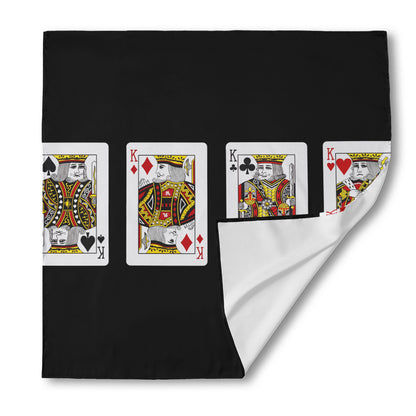 Four Kings Playing Cards Print Silk Bandana