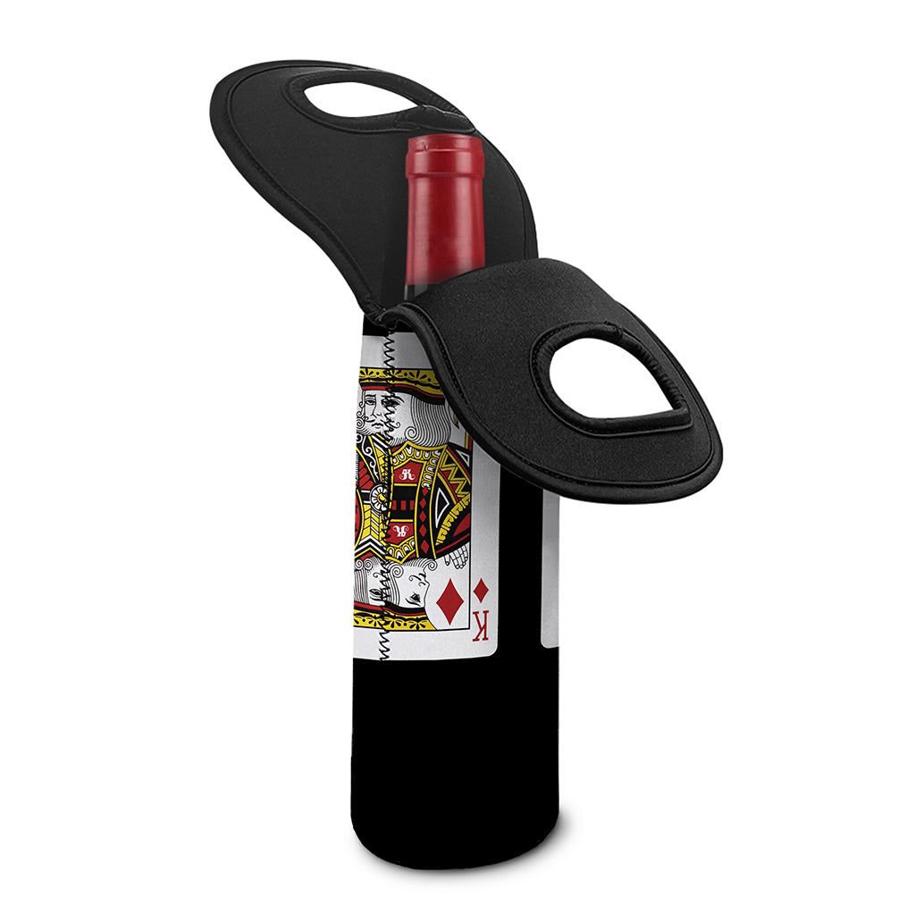 Four Kings Playing Cards Print Single Neoprene Wine Tote