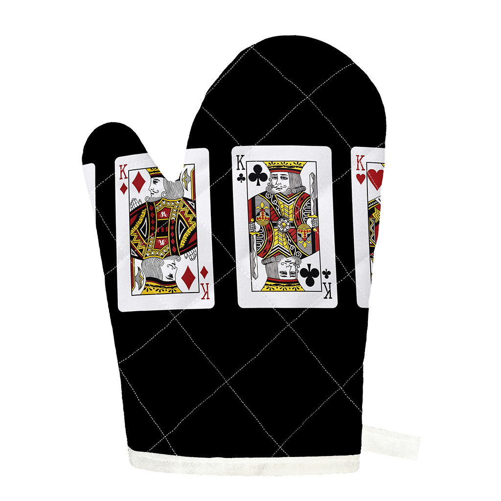 Four Kings Playing Cards Print Single Oven Mitt