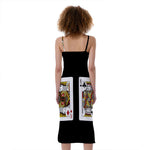 Four Kings Playing Cards Print Slim Fit Midi Cami Dress