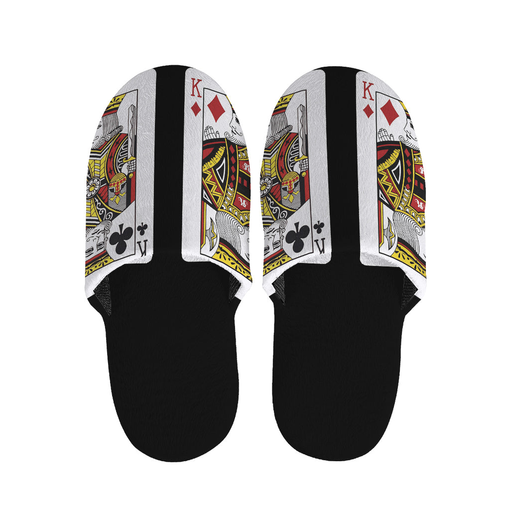Four Kings Playing Cards Print Slippers