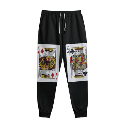 Four Kings Playing Cards Print Sweatpants