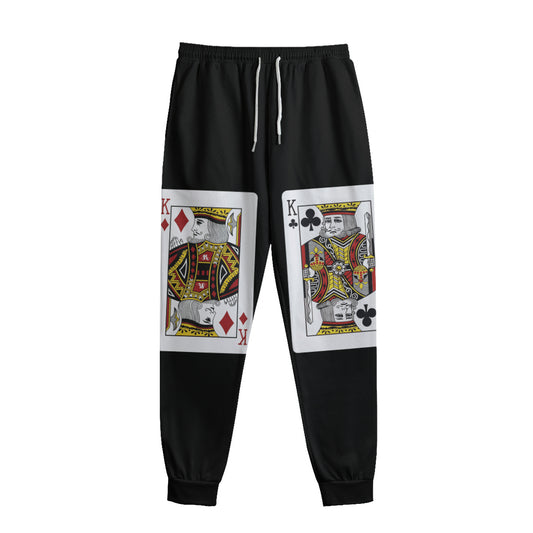Four Kings Playing Cards Print Sweatpants