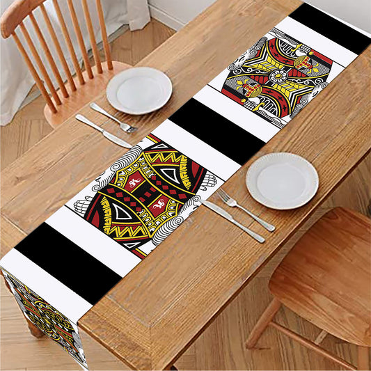 Four Kings Playing Cards Print Table Runner