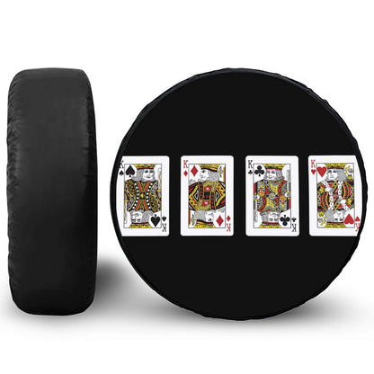 Four Kings Playing Cards Print Tire Cover