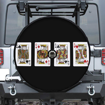 Four Kings Playing Cards Print Tire Cover With Camera Hole
