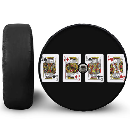 Four Kings Playing Cards Print Tire Cover With Camera Hole