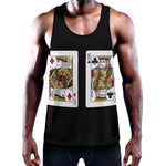 Four Kings Playing Cards Print Training Tank Top